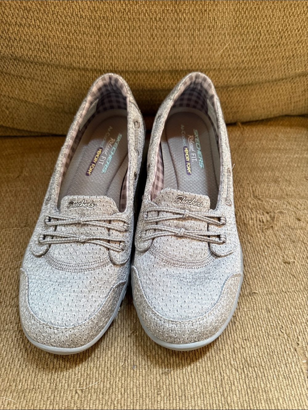 Skechers Women's Light Beige Slip-On Loafers - Picture 1 of 4